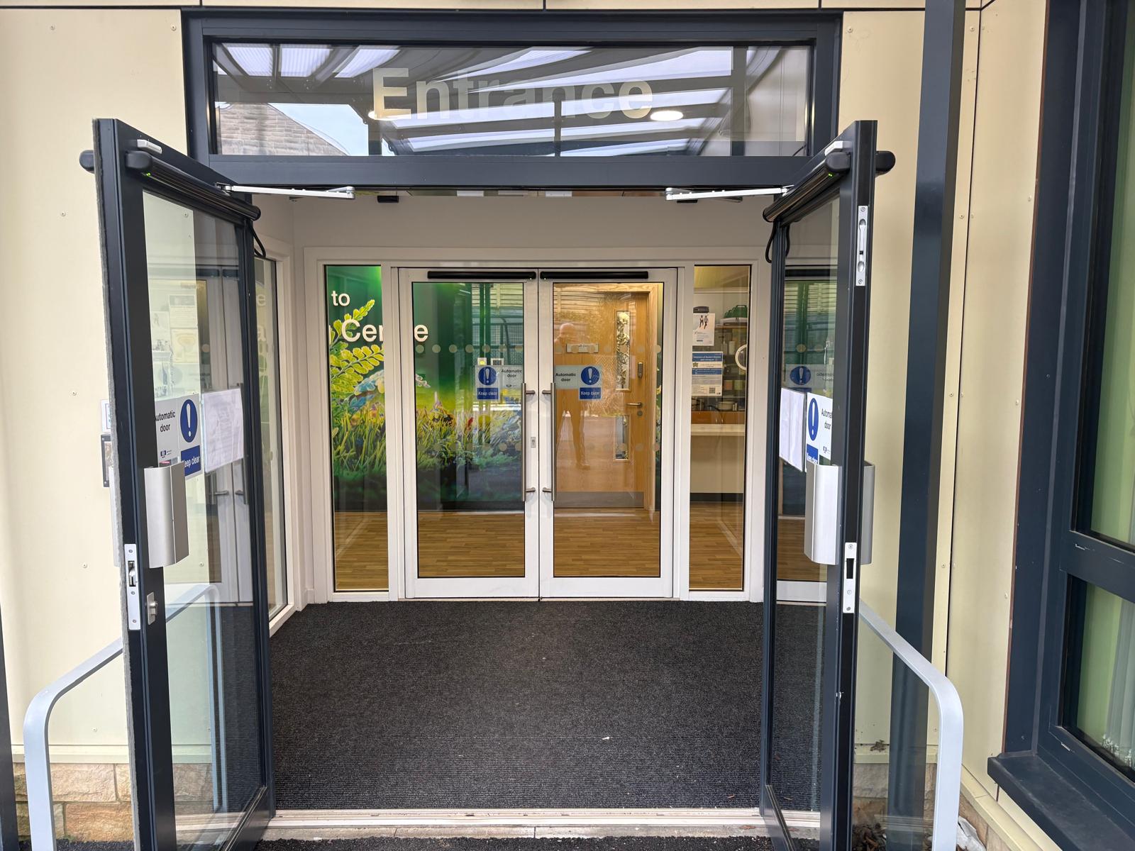 Completed accessible entrance to an education building